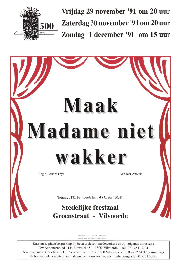 1991 11 maak madame niet wakker